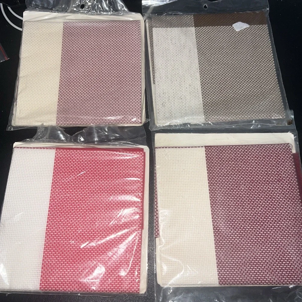 Charles‎ Craft HOPSCOTCH Aida 14 Cross Stitch Fabric Lot of 4 Multicolor NEW (D)